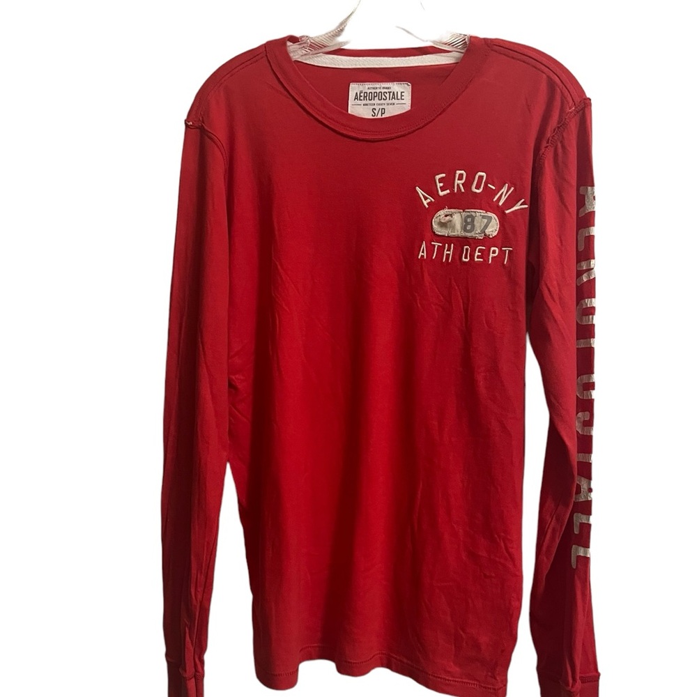Red Aeropostale 1987 NY pullover long-sleeve shirt S/P